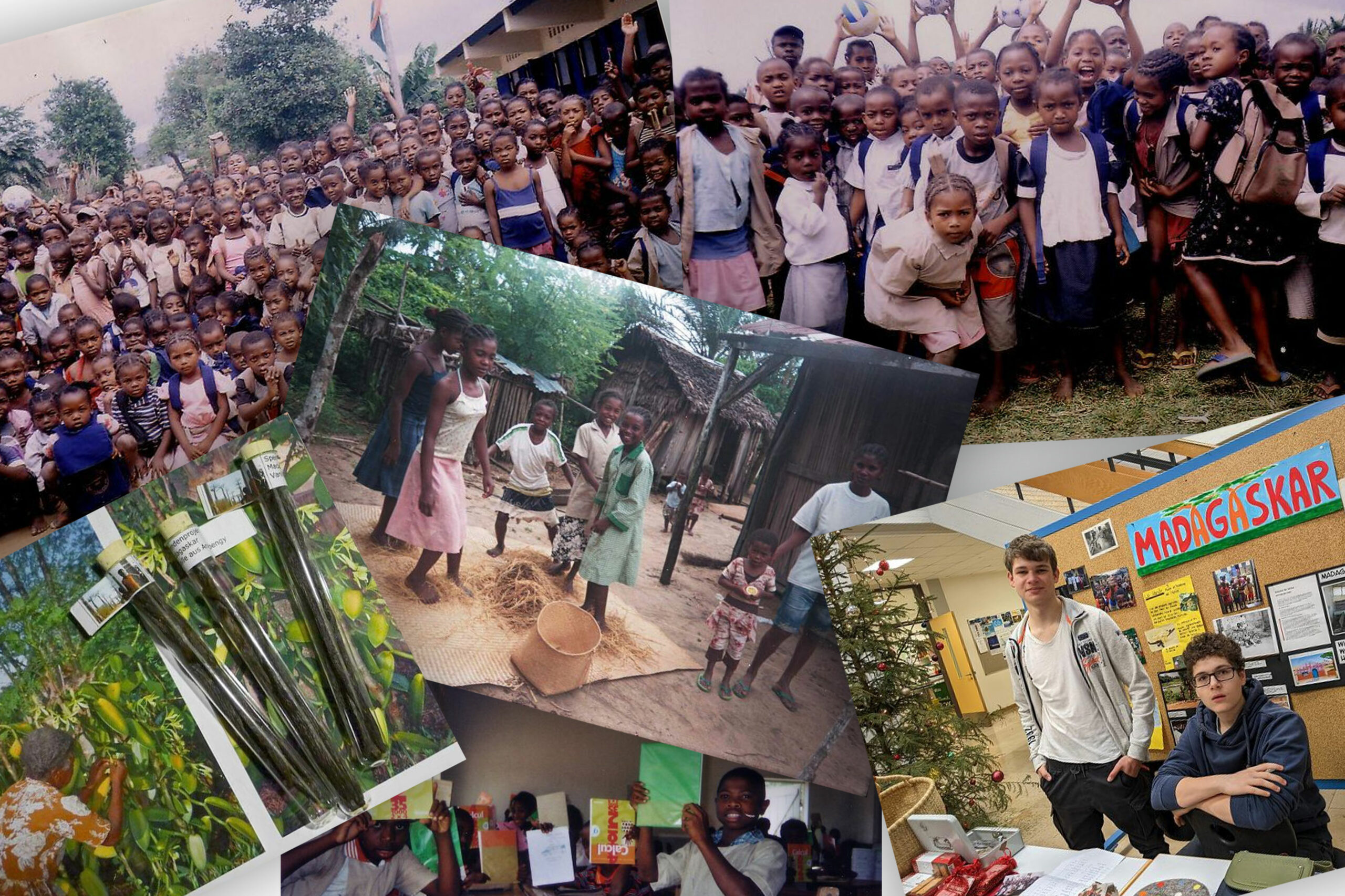 Collage von Schulklassen aus Madagaskar