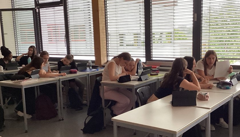 Zehntklässler grübeln über der ersten Steuererklärung.
